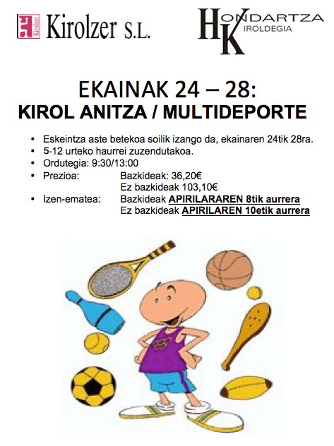 Kirol Anitza Ekainak 24 - 28